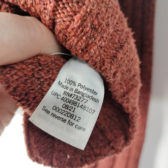 Vintage SO Cropped Rust Sweater Size XS Turtleneck Pullover Argyle Long-sleeve - Picture 8 of 8